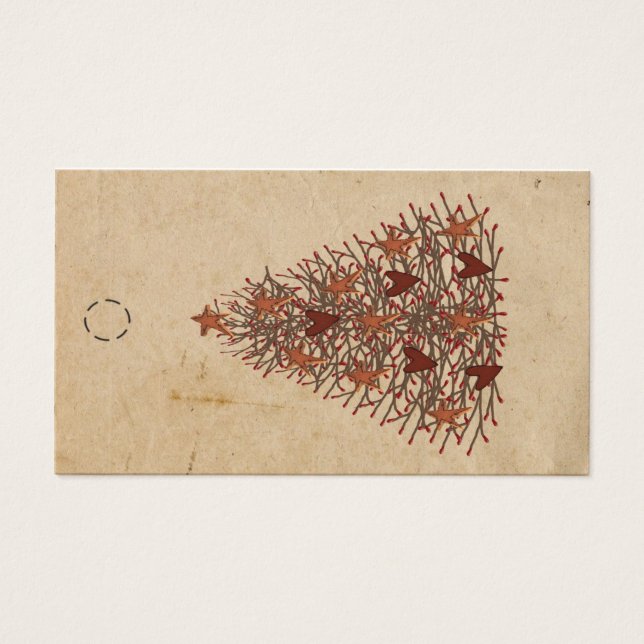 Etiqueta de colgado de árbol primitivo (Frente)