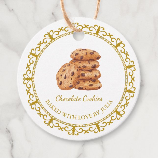 Etiqueta de colgado de cookies caseras de cosecha  (Anverso)