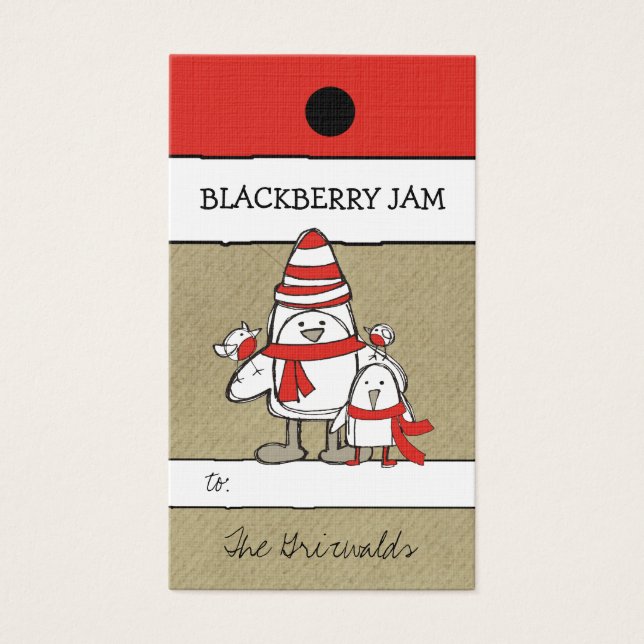 Etiqueta de colgado de la familia 311-pingüino (Frente)