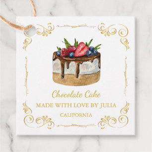 Etiqueta de colgado de la plaza del pastel casera 