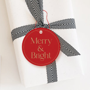 Etiqueta de colgado de Navidades de tipografía mod