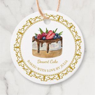 Etiqueta de colgado de pasteles caseros de postre