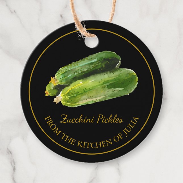 Etiqueta de colgado de zucchini caseros simples (Anverso)
