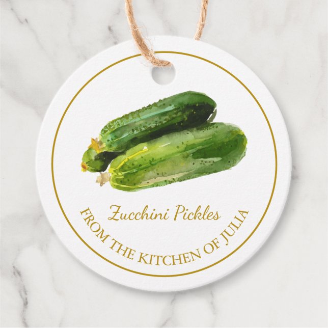 Etiqueta de colgado de zucchini caseros simples (Anverso)