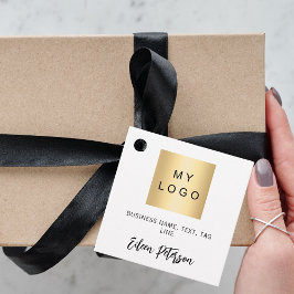 Etiqueta de colgado del logotipo comercial de la f