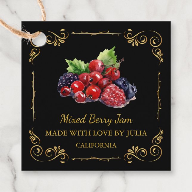 Etiqueta de colgado mixta de Berry Jam Square de c (Anverso)