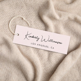 Etiqueta de colgado rosa de la etiqueta de la firm