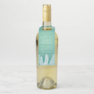 Etiqueta de colgador de botella de bienvenida a la