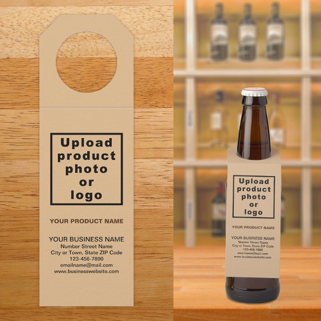 Etiqueta de colgamiento de frascos marrones ligero (Light brown bottle hanger tag for the product of your business.)