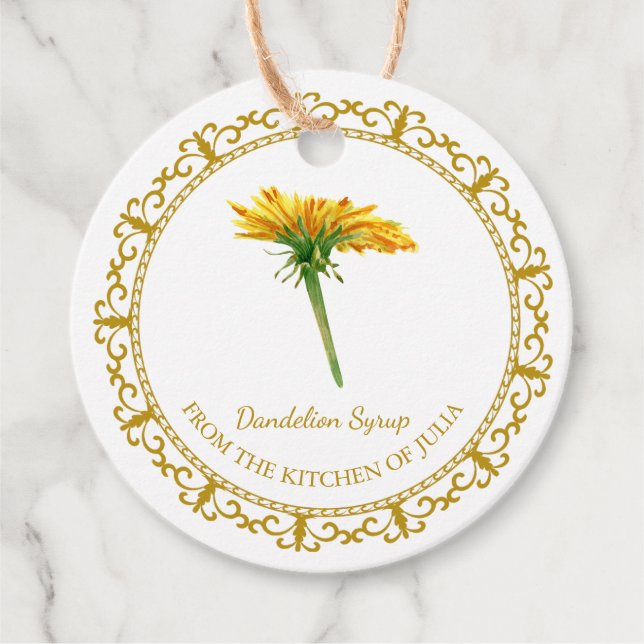 Etiqueta de colgamiento de jarabe de Dandelion cas (Anverso)