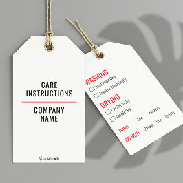 Etiqueta de colgamiento de las instrucciones de la