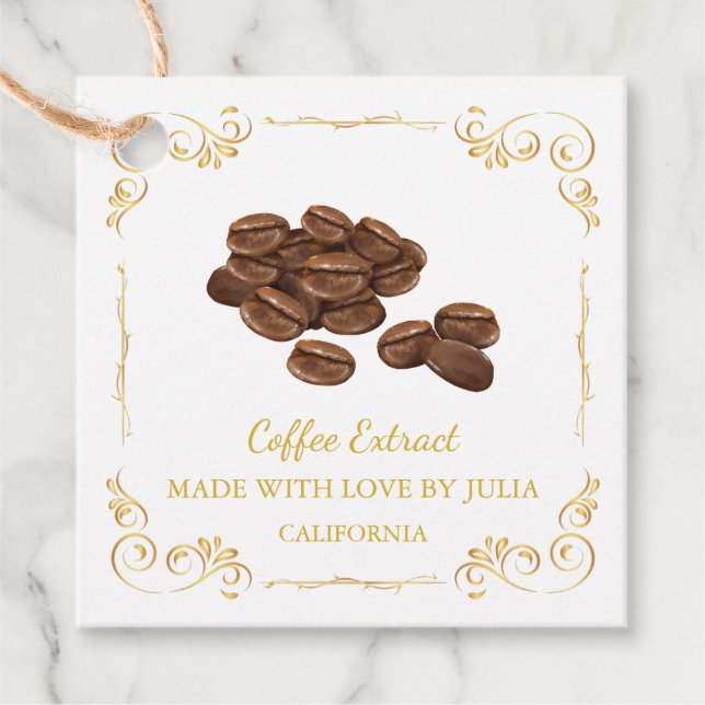Etiqueta de colgante cuadrada de extracción de caf (Anverso)