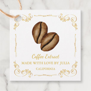 Etiqueta de colgante cuadrada de extracción de caf