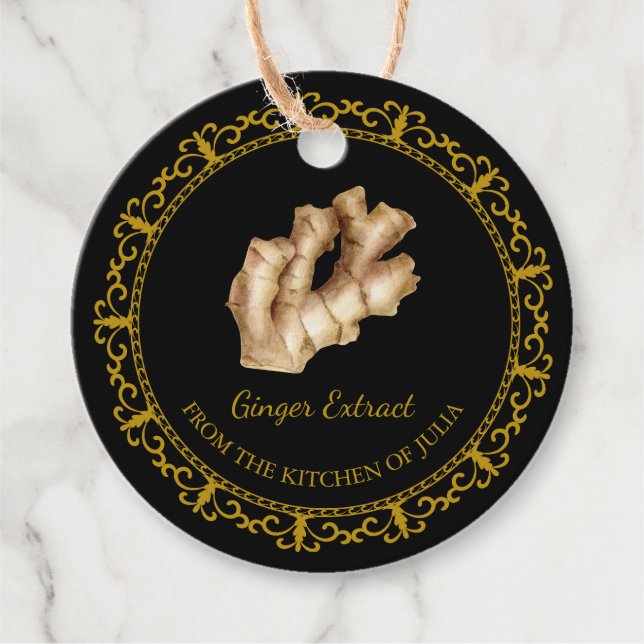 Etiqueta de colgante de extracción de jengibre cas (Anverso)