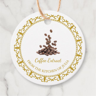 Etiqueta de colgante de extracto de café casero de