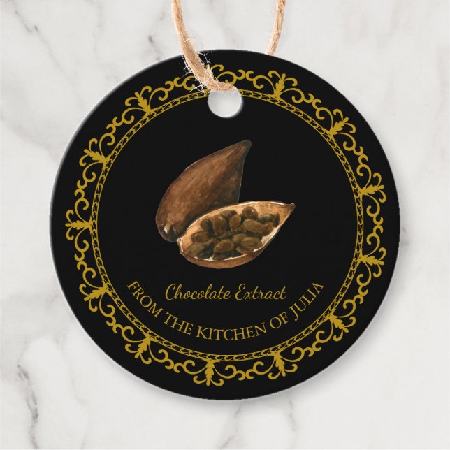 Etiqueta de colgante de extracto de chocolate case (Anverso)