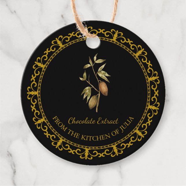 Etiqueta de colgante de extracto de chocolate case (Anverso)