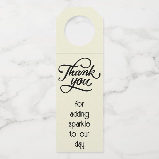 Etiqueta de colgante de frasco Beige Sparkle (Anverso)