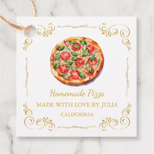 Etiqueta de colgante de Plaza de Pizza Casera