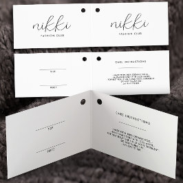 Etiqueta de colgar de precio de ropa blanca plegad