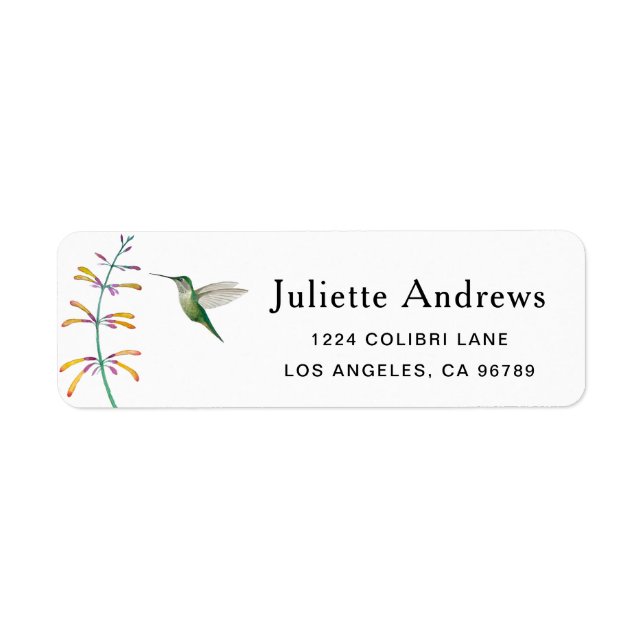 Etiqueta de colibrí (Frente)