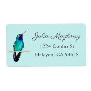 Etiqueta de colibrí de gran tamaño