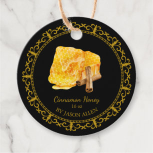 Etiqueta de colmena de miel de abeja para canela
