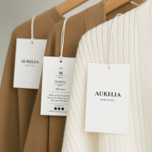 Etiqueta de colmena de ropa con precio, tamaño, es