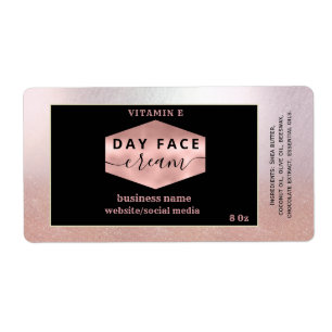 Etiqueta de color crema para el guión dorado rosa 