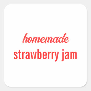 Etiqueta de comida Canning Jar Strawberry Jam Sauc
