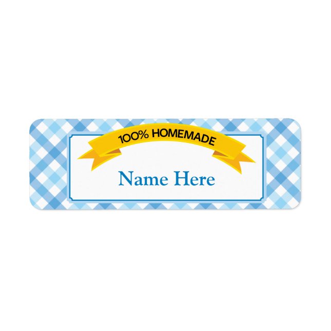 Etiqueta de comida casera al 100% - azul (Frente)