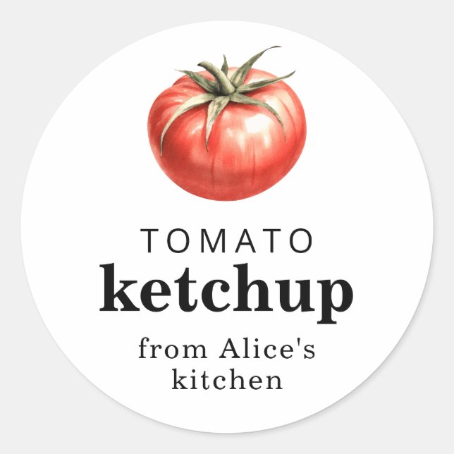 Etiqueta de comida casera de ketchup de tomate (Anverso)