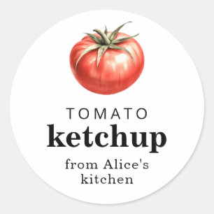 Etiqueta de comida casera de ketchup de tomate