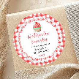 Etiqueta de comida casera para pasteles de sandía