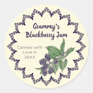 Etiqueta de comida casera vintage Blackberry Jam