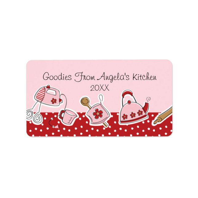 Etiqueta de comida de cocina retro (Frente)