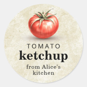 Etiqueta de comida de envase de tomate
