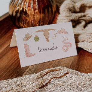 Etiqueta de comida de fiesta temática de la vaca o