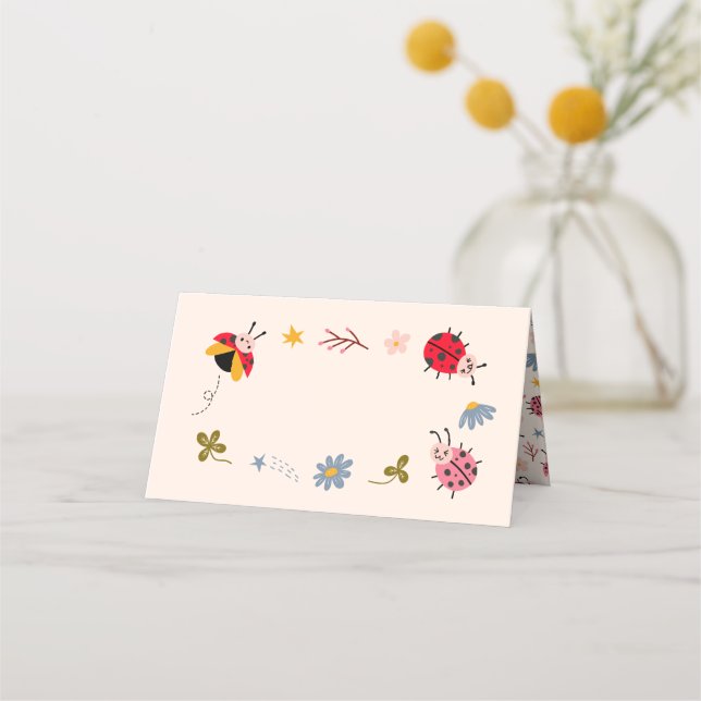 Etiqueta de comida de fiesta temática de Ladybug (Anverso)