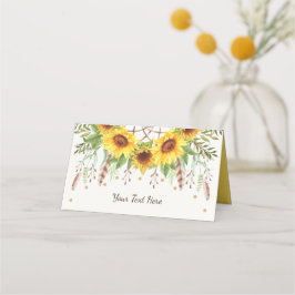 Etiqueta de comida de girasoles rústicos boho atra