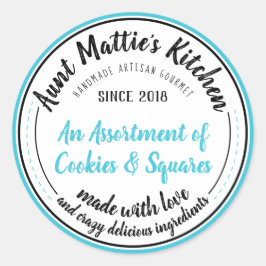 Etiqueta de comida de Gourmet hecha a mano con cos