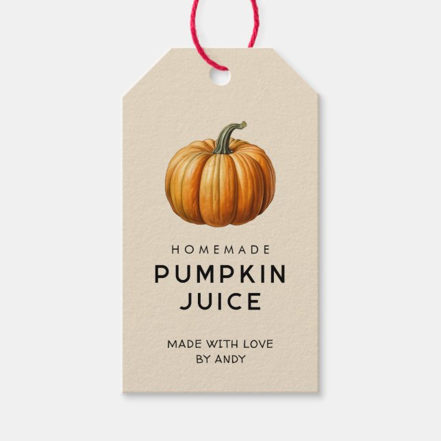 Etiqueta de comida de jugo de calabaza (Anverso)