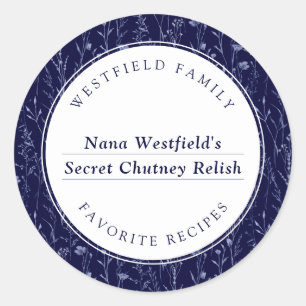 Etiqueta de comida de la familia Dusty Blue Wildfl