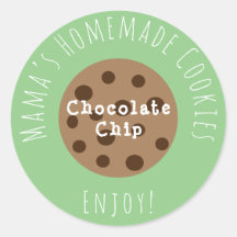 Etiqueta De Comida De Pegatina Verde De Galletas C