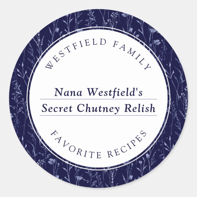 Etiqueta de Comida de Receta Familiar de Flor Silv (Anverso)