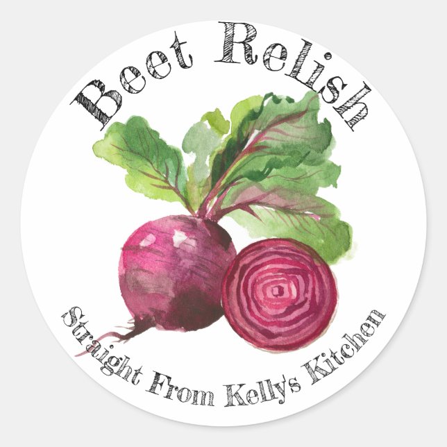 Etiqueta de comida de remolacha para negocio de en (Anverso)