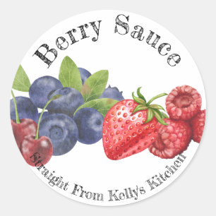 Etiqueta de comida de salsa de berry mixta para em