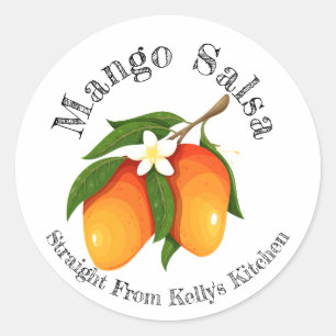 Etiqueta de comida de salsa de mango para negocio 