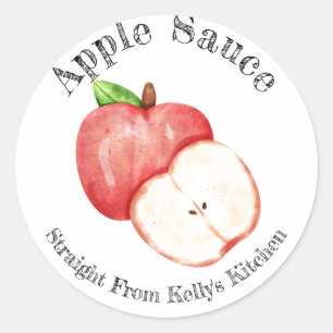 Etiqueta de comida de salsa de manzana para empres