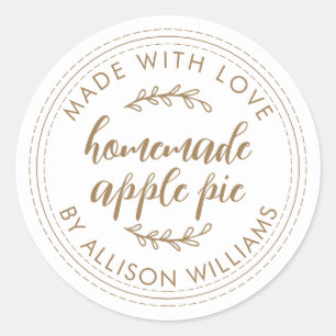 Etiqueta de Comida de Tarta de Manzana con Letra D